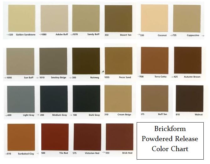 Brickform Integral Color Chart